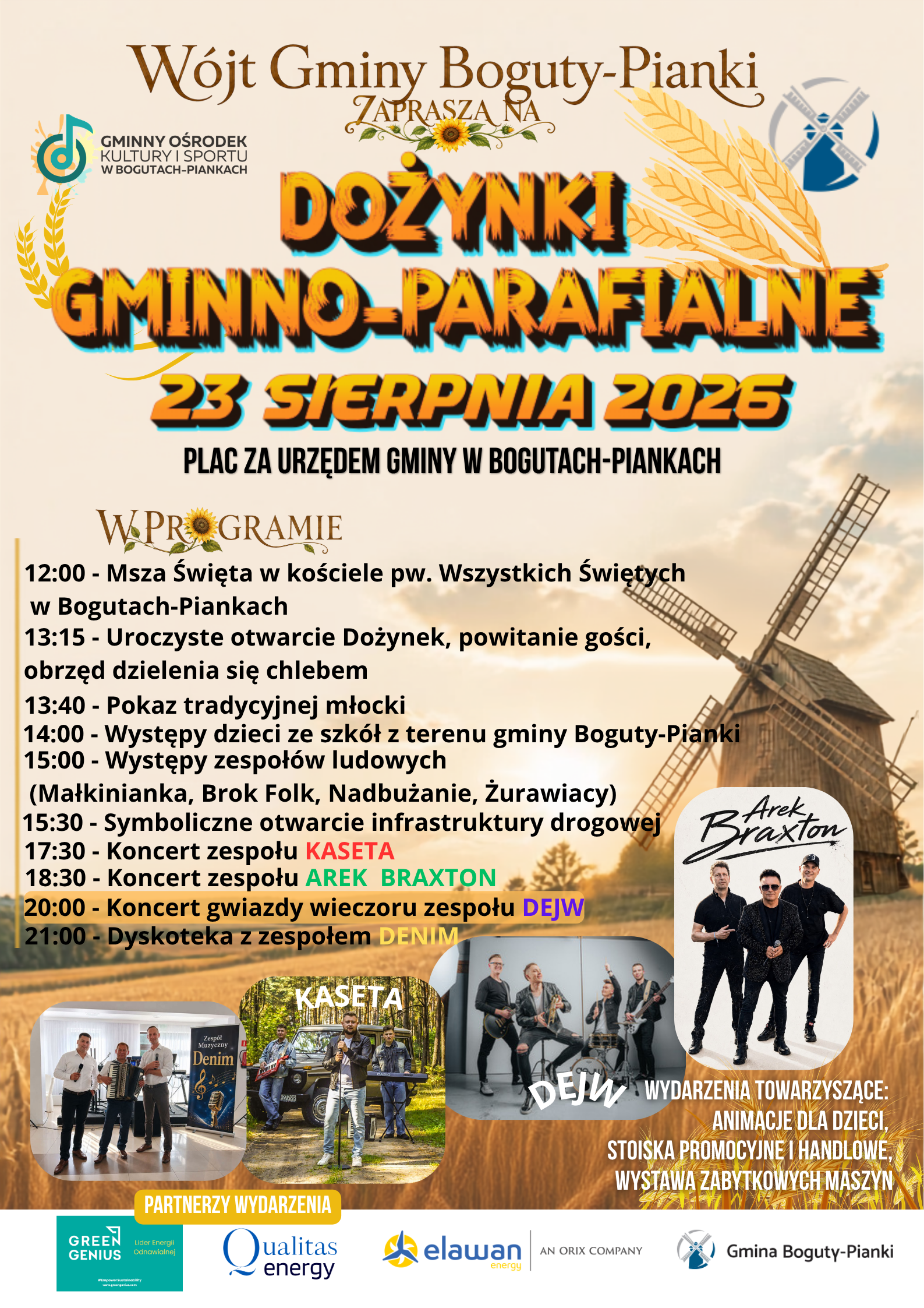 Plakat Dozynki Boguty Pianki 23.08.2026 aktualny2